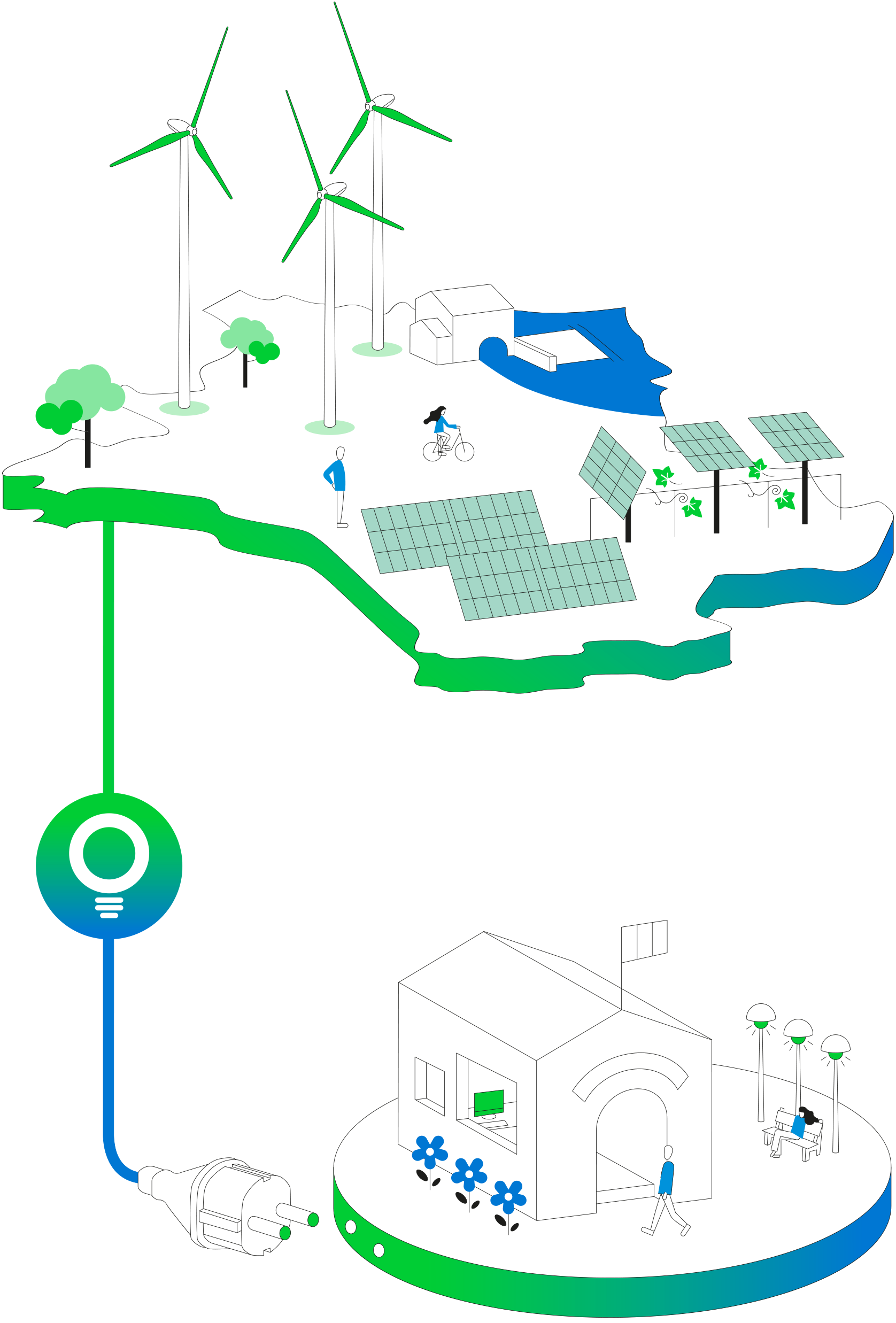 Illustration de la fourniture d'électricité publique